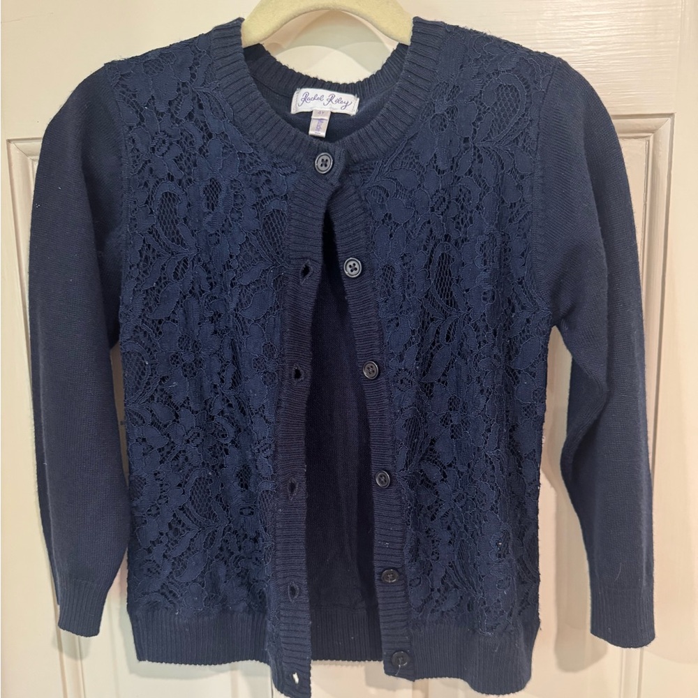 Rachel Riley Navy Sweater with Lace Inset